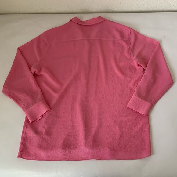 Aritzia Wilfred Blouse Women M Pink Crepe Relaxed Button-Up Flowy Preppy Career - Picture 2 of 8